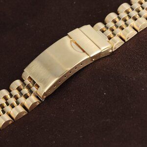 Hadley-Roma 20mm Gold Plated Solid Link Men's Watch Bracelet/Band, MB4215Y